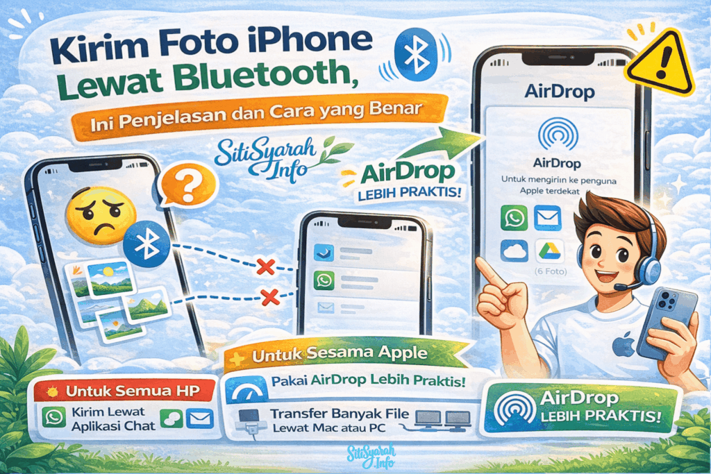 kirim foto dari iPhone ke Android lewat bluetooth