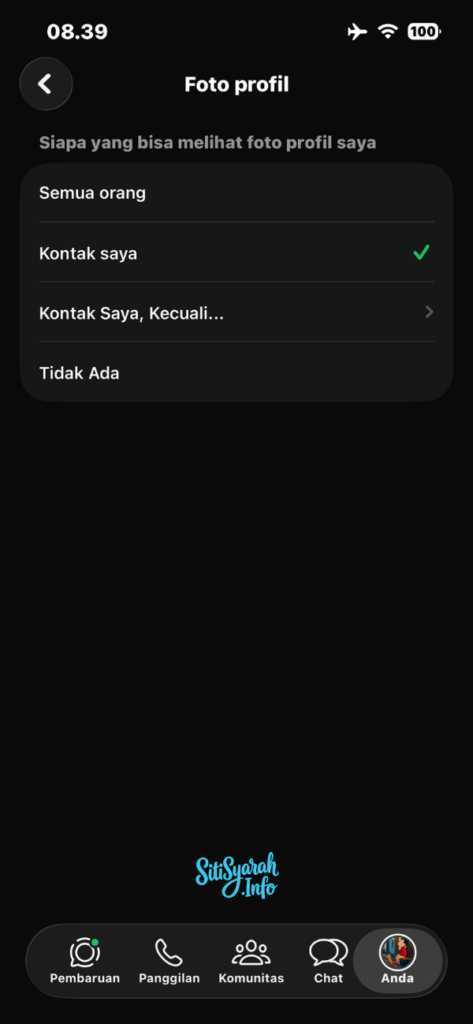foto profil wa tidak muncul di android