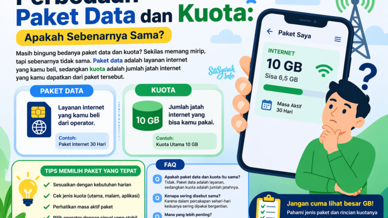 Perbedaan Paket Data dan Kuota: Apakah Sebenarnya Sama?