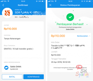 Transfer Dari Aplikasi Dana ke Rekening Bank