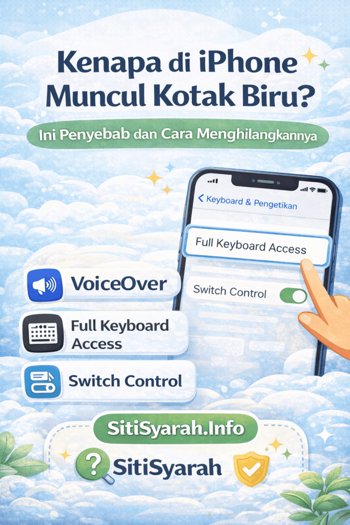 kenapa layar iPhone ada garis atau kotak biru
