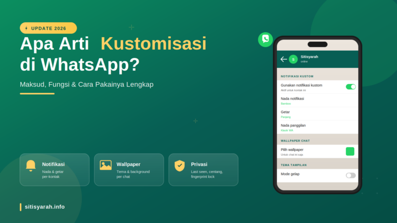 Apa Arti Kustomisasi di WhatsApp? Ini Maksud, Fungsi & Cara Pakainya (Update 2026)