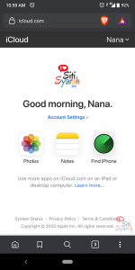 cara akses icloud dari android
