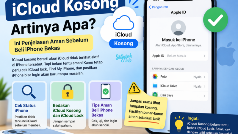 Apa Arti iCloud Kosong? Ini Penjelasan Aman Sebelum Beli iPhone Bekas