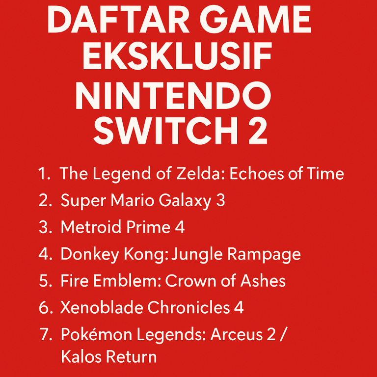 7 Game Eksklusif Nintendo Switch 2 yang Bikin Gamer Auto Nabung!