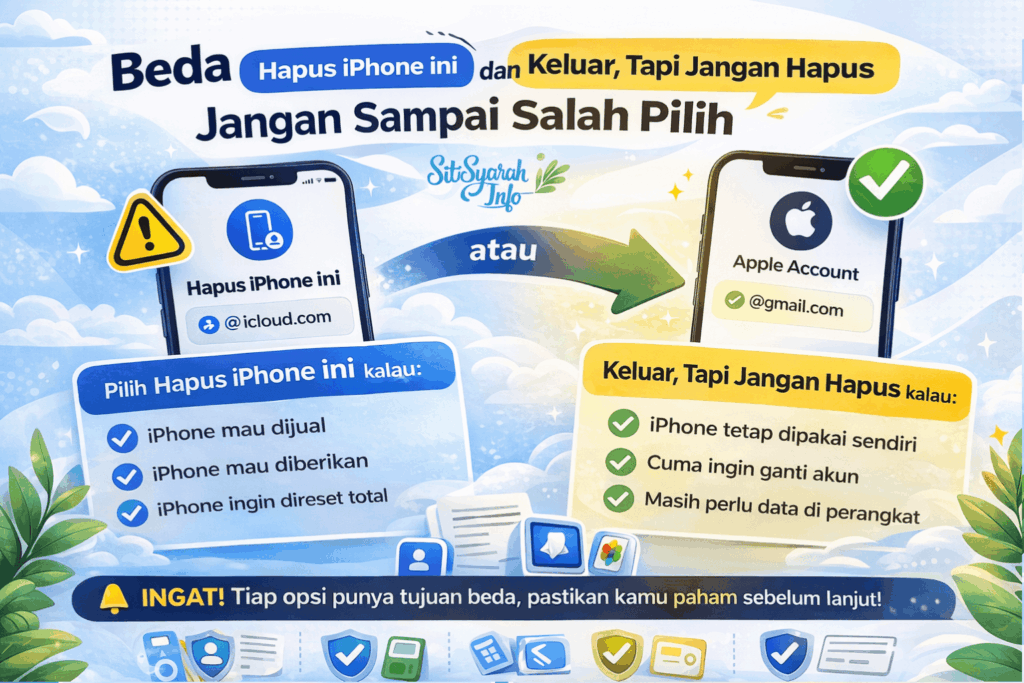 saat keluar dari iCloud pilih yang mana