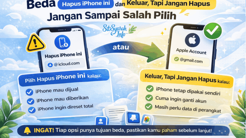 Beda Hapus iPhone Ini dan Keluar Tapi Jangan Hapus Saat Keluar dari iCloud