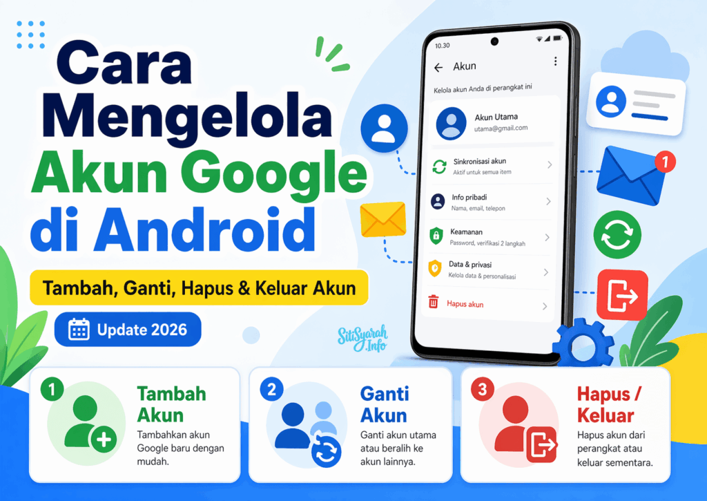 cara mengganti akun google di android