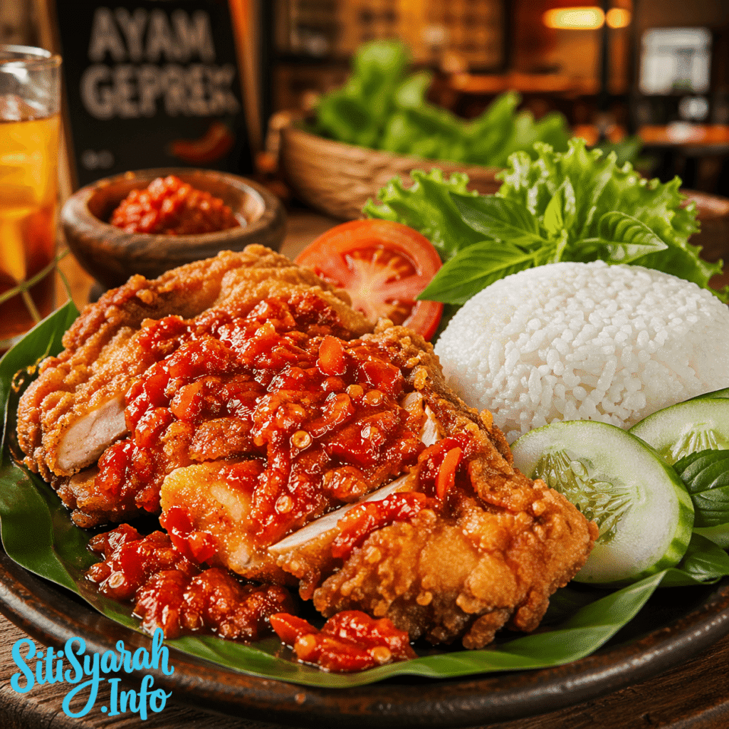 prompt foto ai makanan ayam geprek