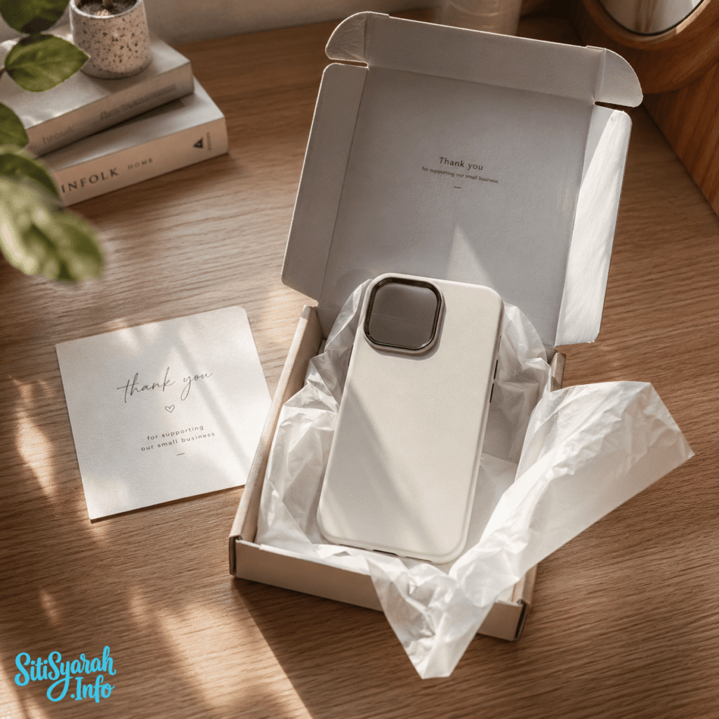 prompt foto gemini unboxing softcase hp