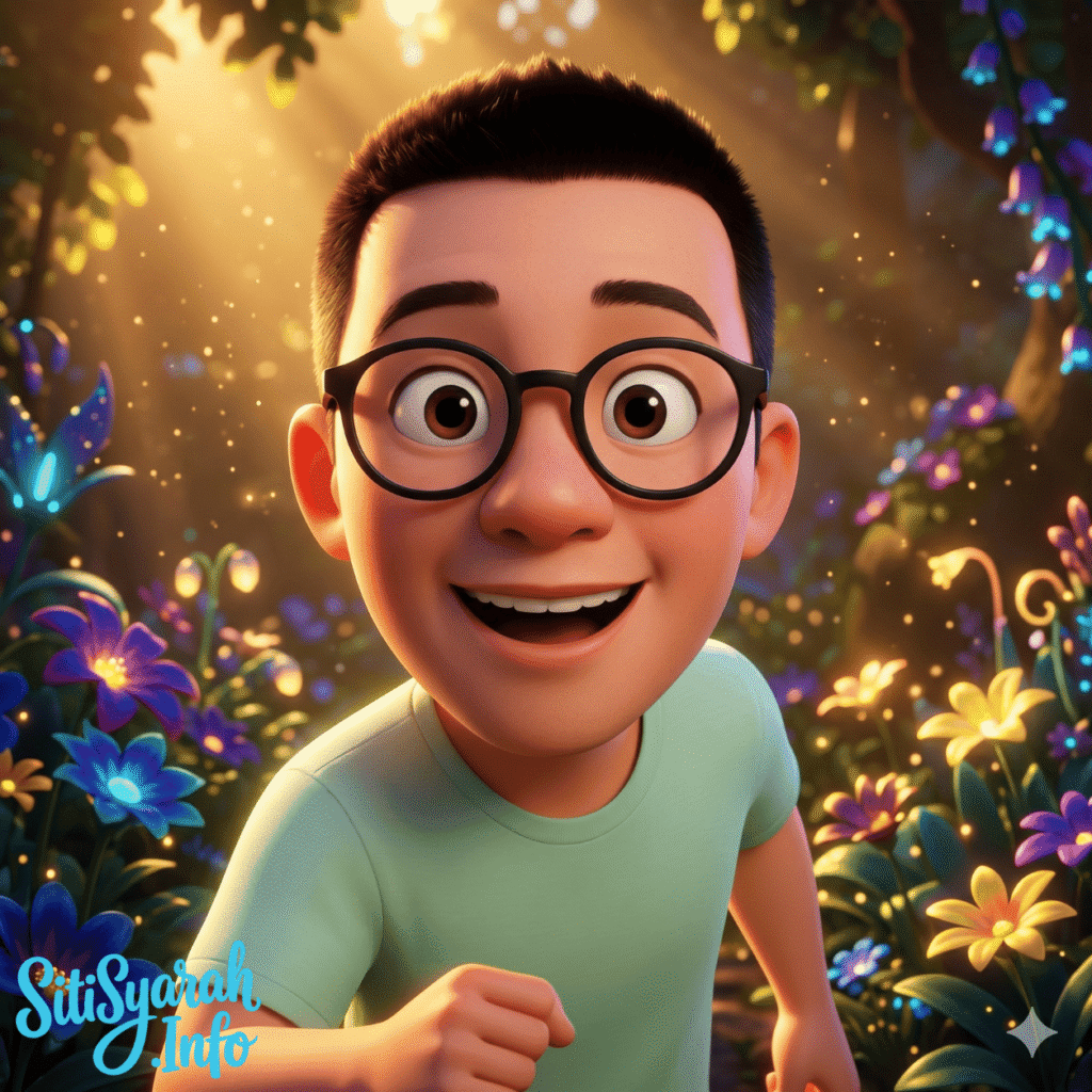 prompt foto kartun pixar