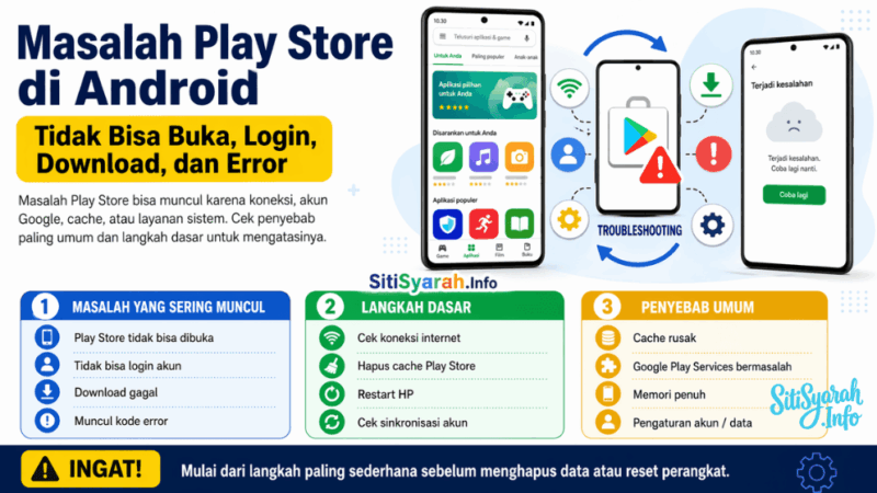 Cara Mengatasi Masalah Play Store di Android: Tidak Bisa Buka, Login, Download, dan Error