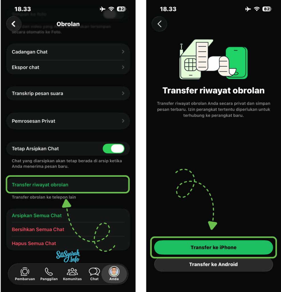 cara transfer chat whatsapp dari ios ke android