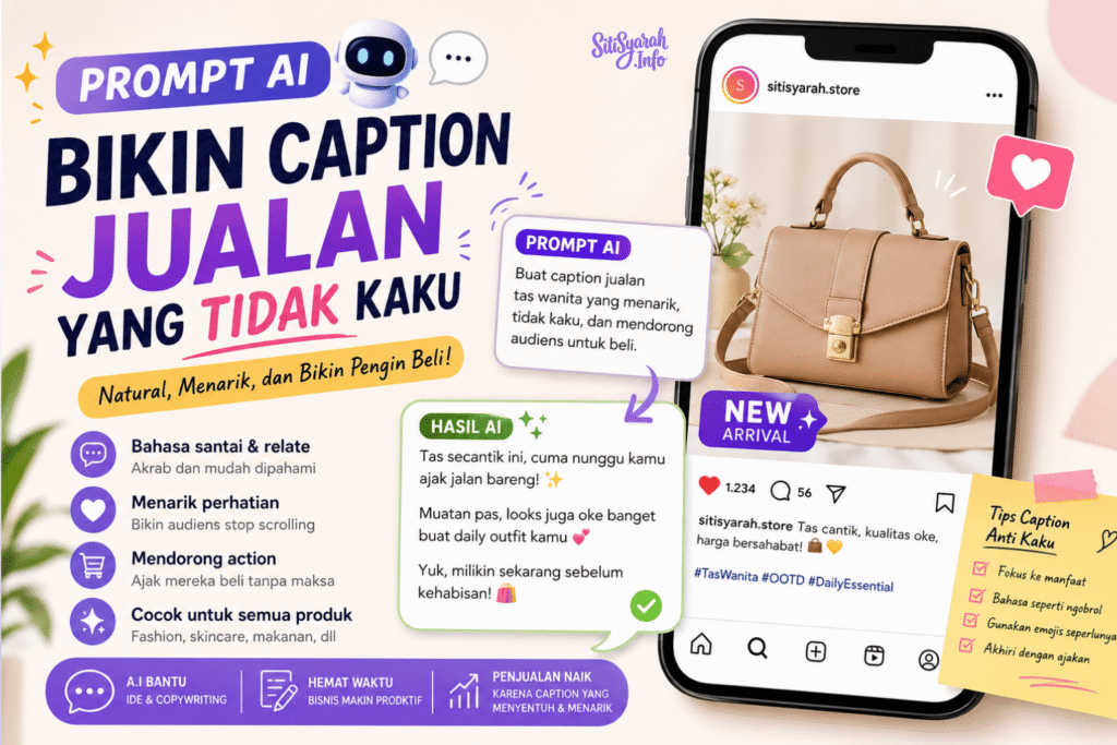 prompt ai bikin caption produk di shopee