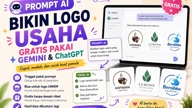 Prompt AI Bikin Logo Usaha Gratis Pakai Gemini dan ChatGPT
