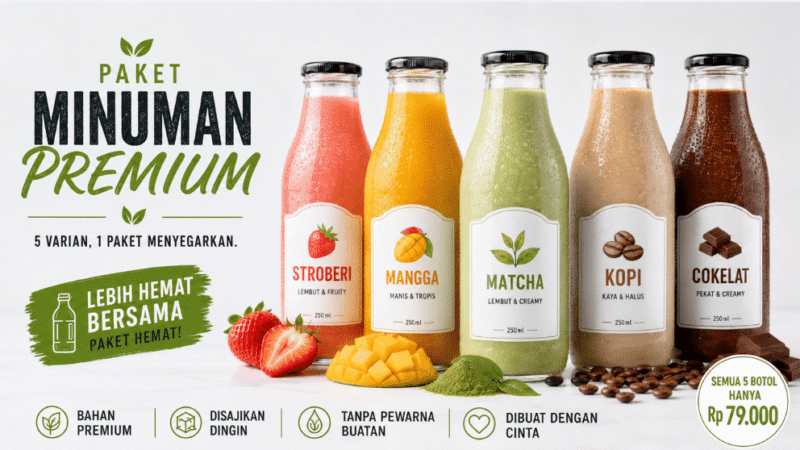 25 Prompt AI Foto Produk Minuman Segar