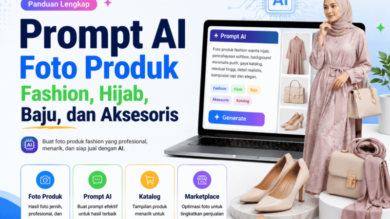 Prompt AI Foto Produk Fashion, Hijab, Baju, dan Aksesoris