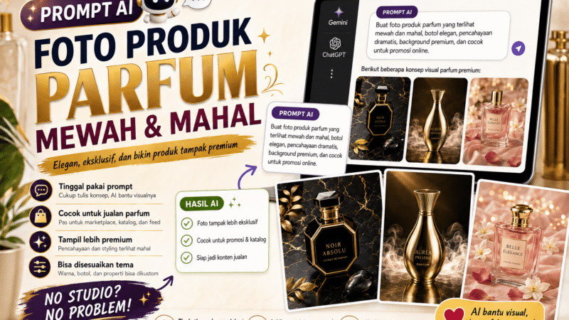 Prompt AI Foto Produk Parfum: Terlihat Mewah & Mahal 
